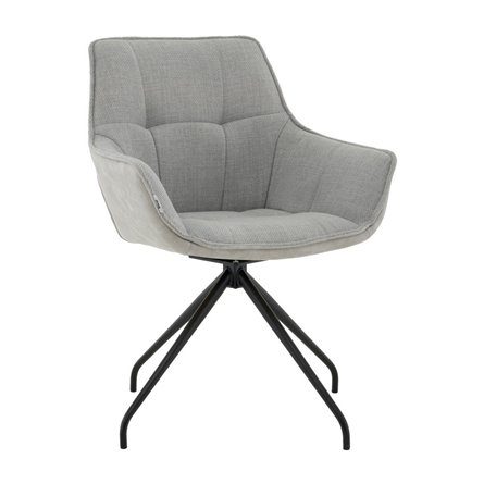 Кресло вращающееся Кимберли рогожка/замша серый