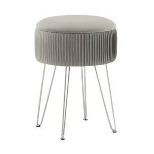 Пуф Астор серебристый серебряные ножки