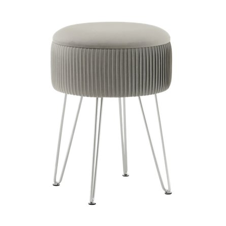 Пуф Астор серебристый серебряные ножки