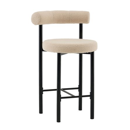 Стул полубарный Флорео букле бежевый