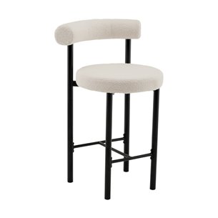 Стул полубарный Флорео букле молочный