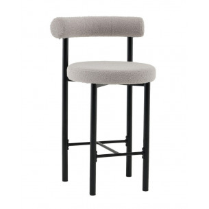 Стул полубарный Флорео букле светло-серый