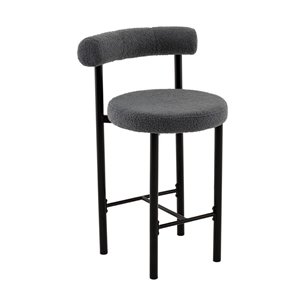 Стул полубарный Флорео букле темно-серый