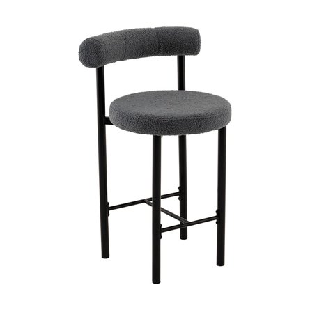 Стул полубарный Флорео букле темно-серый