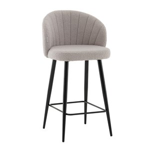 Стул полубарный Ханнингем букле светло-серый