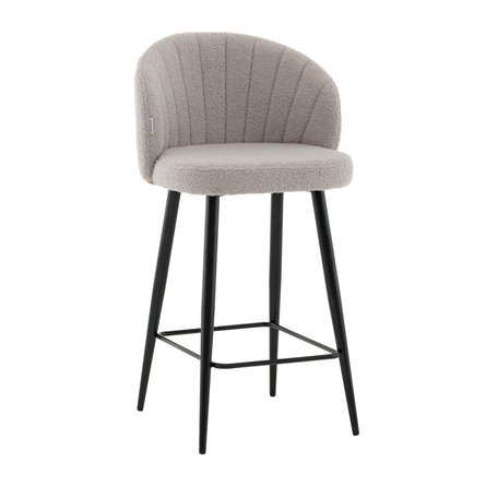 Стул полубарный Ханнингем букле светло-серый