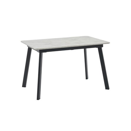 Стол Batu new 120-160/80/76 столешница ЛМДФ ароза светлая подстолье металл черный