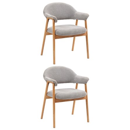 Стул обеденный Tavu с деревянными ножками серый 2 шт.