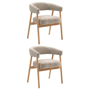 Стул обеденный Zubo с деревянными ножками бежевый 2 шт.