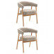Стул обеденный Zubo с деревянными ножками бежевый 2 шт.