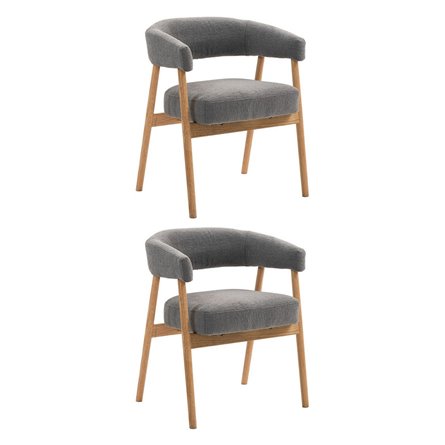 Стул обеденный Zubo с деревянными ножками темно-серый 2 шт.