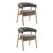 Стул обеденный Zubo с деревянными ножками темно-серый 2 шт.