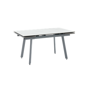 Стол Тайл 140-200/85/75 столешница Snow white подстолье металл серый