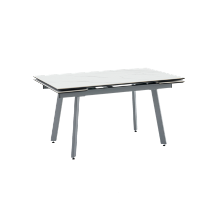 Стол Тайл 140-200/85/75 столешница Snow white подстолье металл серый