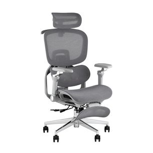 Кресло офисное TopChairs Prodigy с оттоманкой серый