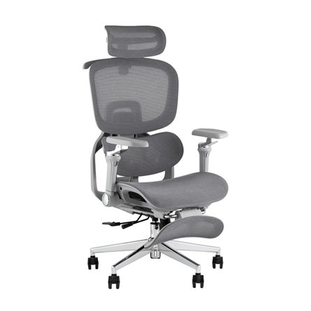 Кресло офисное TopChairs Prodigy с оттоманкой серый