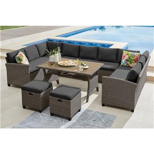 Комплект плетеной мебели AFM-370A Dark Grey