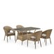 Обеденный комплект плетеной мебели T198B/Y79B-W56 Light Brown (4+1)