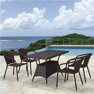 Комплект плетеной мебели T198D/Y137C-W53 Brown 4Pcs