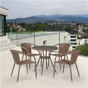 Комплект плетеной мебели T282ANT/Y137C-W56 Light Brown 4Pcs