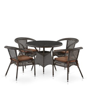 Комплект плетеной мебели Лион-1A T220CT/Y32-W53 Brown (4+1)