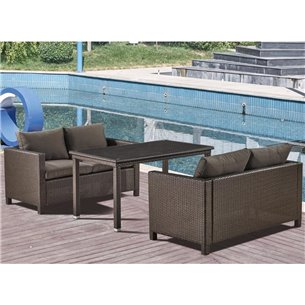Обеденный комплект плетеной мебели с диванами T256A/S59A-W53 Brown