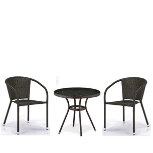 Комплект плетеной мебели T282ANT/Y137C-W53 Brown (2+1)