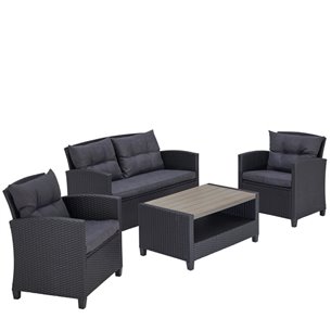 Плетеный комплект мебели с диваном AFM-804G Dark Grey