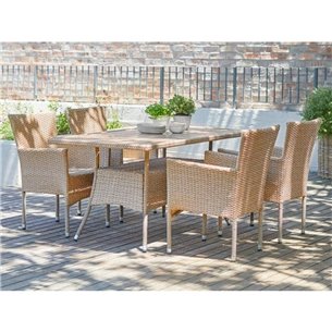 Комплект плетеной мебели AM-196/T196 Beige (4+1)