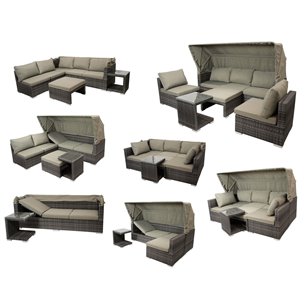 Диван-трансформер из искусственного ротанга AFM-320 Beige