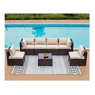 Комплект плетеной мебели  YR822Br Brown-Beige (подушка бежевая)