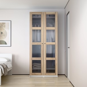 Шкаф распашной 100x61x233 IKEA PAX/MAX МАКС со стеклом Мору Ясень от фабрик ИКЕА в интернет-магазине IKEZAKAZ.RU