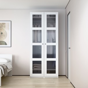 Шкаф распашной 100x61x233 IKEA PAX/MAX МАКС со стеклом Мору белый от фабрик ИКЕА в интернет-магазине IKEZAKAZ.RU