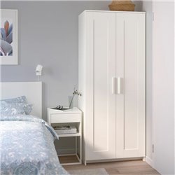 Шкаф платяной 2-дверный – IKEA BRIMNES/ 78х190 см, белый