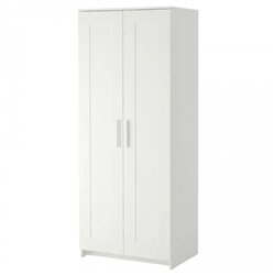 Шкаф платяной 2-дверный – IKEA BRIMNES/ 78х190 см, белый