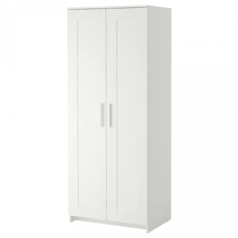 Шкаф платяной 2-дверный – IKEA BRIMNES/ 78х190 см, белый