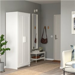 Шкаф платяной 2-дверный – IKEA BRIMNES/ 78х190 см, белый