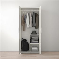 Шкаф платяной 2-дверный – IKEA BRIMNES/ 78х190 см, белый