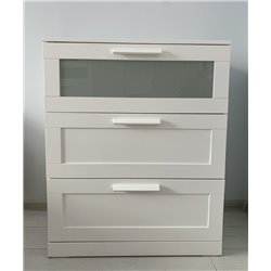 Комод с 3 ящиками IKEA BRIMNES, 78х95 см, белый, белый/матовое стекло