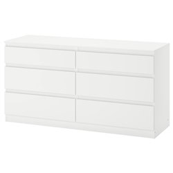 Комод IKEA KULLEN с 6 ящиками, белый, 140×72 см