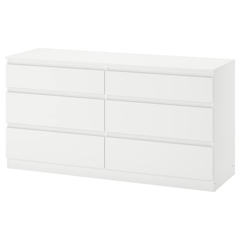 Комод IKEA KULLEN с 6 ящиками, белый, 140×72 см