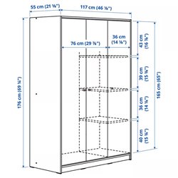 Шкаф 3 двери IKEA KLEPPSTAD 117×176х55 см