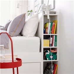 Кровать с изголовьем IKEA BRIMNES с 4 ящиками белый 140х200 см