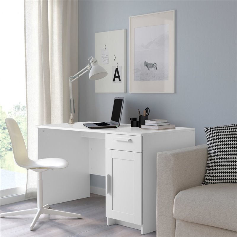 Письменный стол IKEA BRIMNES, белый, размеры 120×65 см