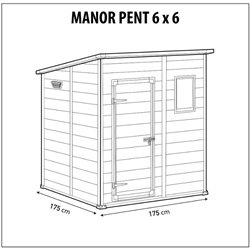 Сарай "Манор Пентхаус 6x6" (размеры 175 x 175 см), бежевый