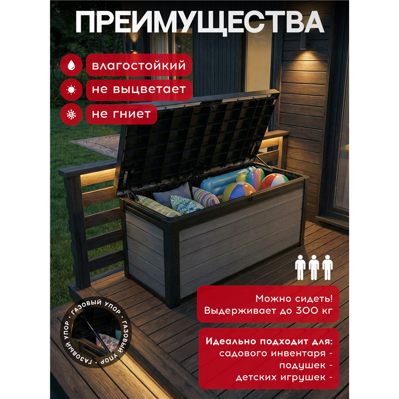 Сундук Кортина (Cortina box 570L) 570л, графит