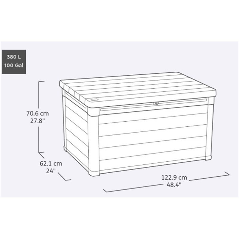 Сундук Кортина (Cortina box 380L) 380л, графит