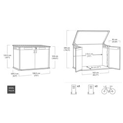 Ящик-шкаф Горизонтальный (Horizontal Shed) 2020 л. коричневый венецианский