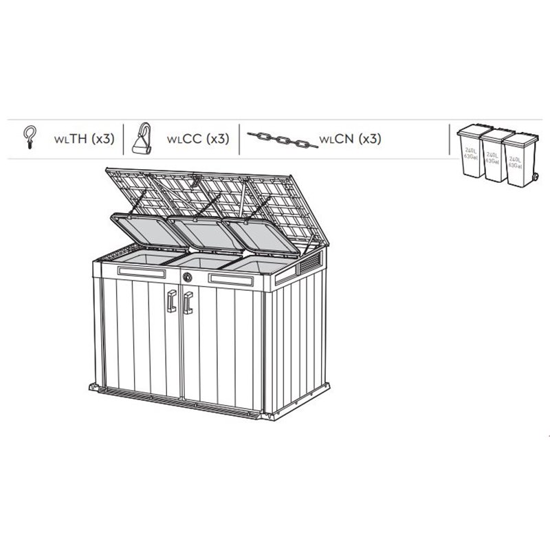 Ящик-шкаф Горизонтальный (Horizontal Shed) 2020 л. ясень
