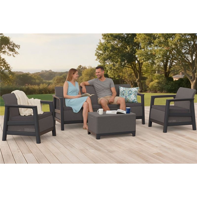Комплект мебели Сканди (Scandi Linea 3 Seater Set ) графит